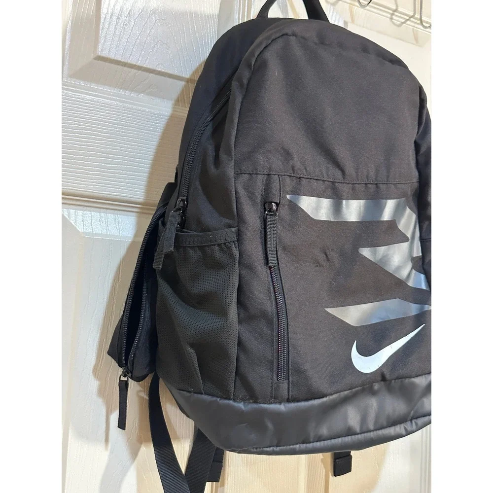 Nike Elemental Backpack Black Graphic Swoosh School Bag with Accessory Pouch‎